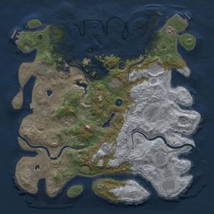 Thumbnail Rust Map: Procedural Map, Size: 4500, Seed: 198656833, 17 Monuments