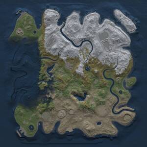 Thumbnail Rust Map: Procedural Map, Size: 4000, Seed: 1995614685, 16 Monuments