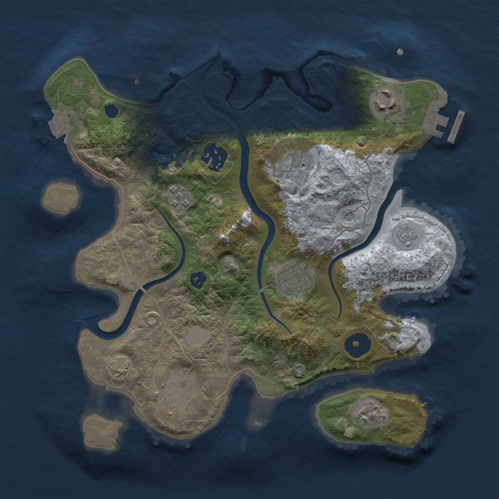 Rust Map: Procedural Map, Size: 3000, Seed: 914860485, 11 Monuments