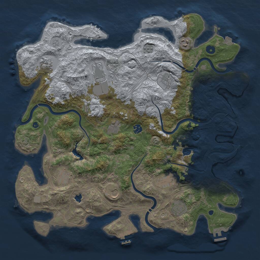 Rust Map: Procedural Map, Size: 4300, Seed: 565620475, 17 Monuments