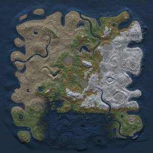 Thumbnail Rust Map: Procedural Map, Size: 4500, Seed: 780961260, 16 Monuments