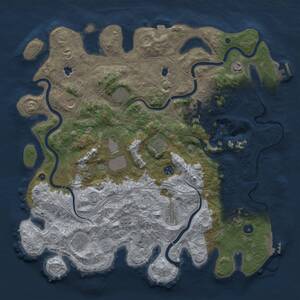 Thumbnail Rust Map: Procedural Map, Size: 4500, Seed: 778636724, 17 Monuments