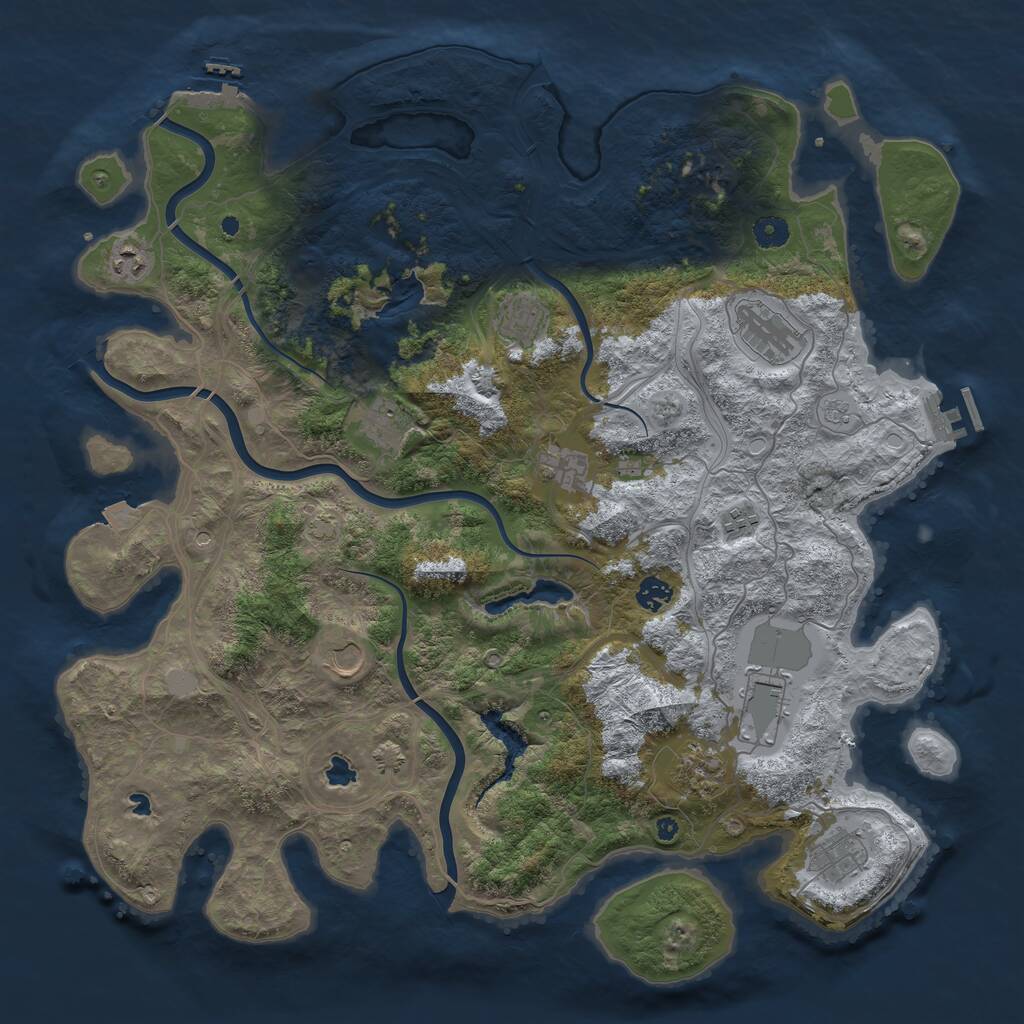 Rust Map: Procedural Map, Size: 4500, Seed: 146798902, 17 Monuments