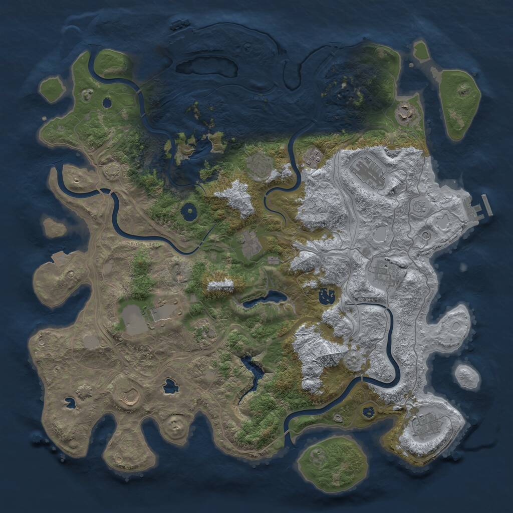 Rust Map: Procedural Map, Size: 4500, Seed: 146798902, 17 Monuments