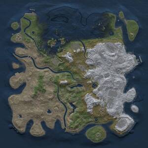 Thumbnail Rust Map: Procedural Map, Size: 4500, Seed: 146798902, 17 Monuments