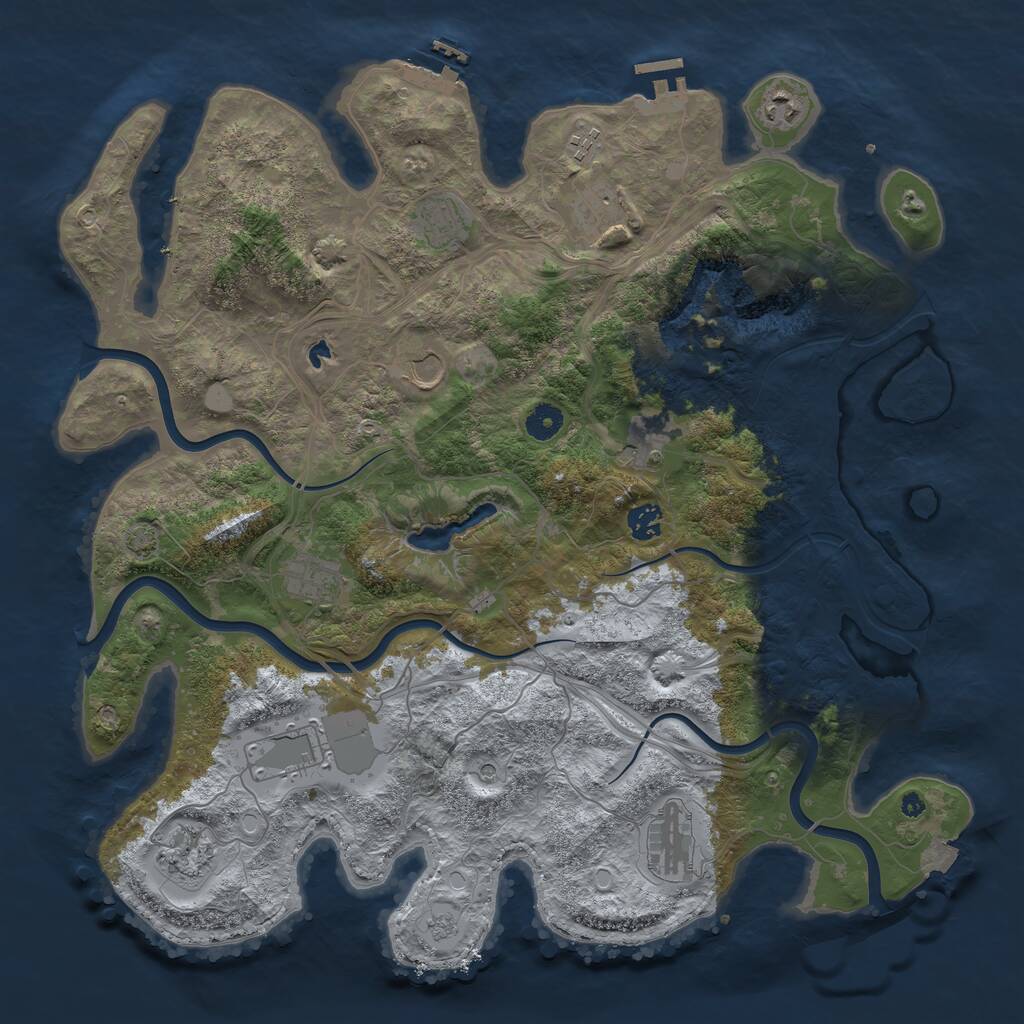 Rust Map: Procedural Map, Size: 4250, Seed: 11011, 17 Monuments