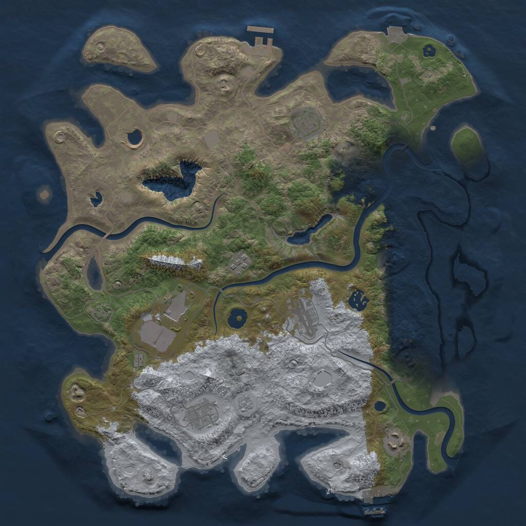 Rust Map: Procedural Map, Size: 4000, Seed: 1469848638, 14 Monuments