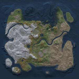 Thumbnail Rust Map: Procedural Map, Size: 3750, Seed: 235847749, 16 Monuments