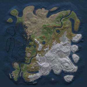 Thumbnail Rust Map: Procedural Map, Size: 3650, Seed: 2888907, 14 Monuments