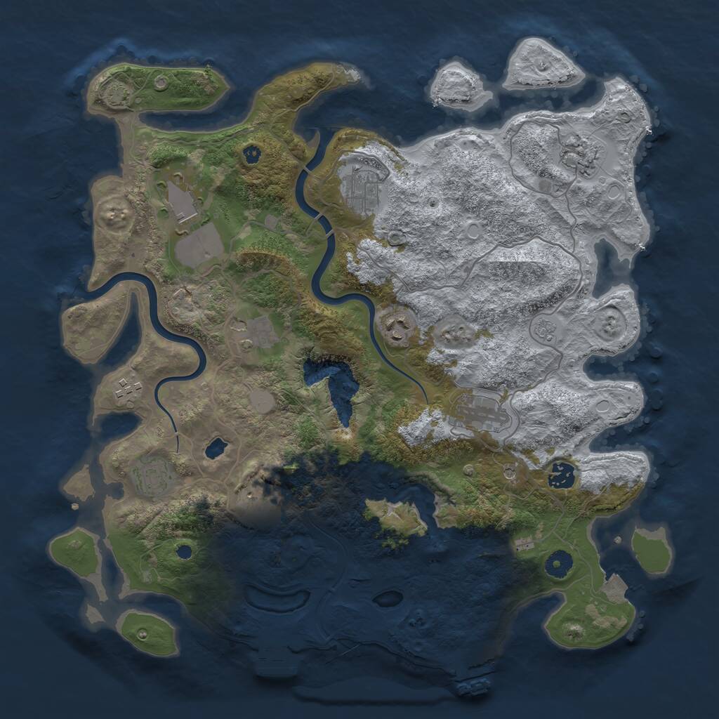 Rust Map: Procedural Map, Size: 4000, Seed: 1579966624, 16 Monuments