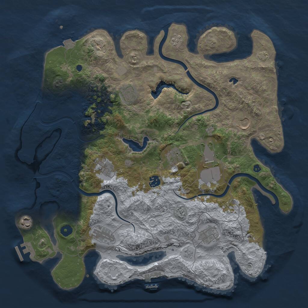 Rust Map: Procedural Map, Size: 4000, Seed: 202120082, 16 Monuments