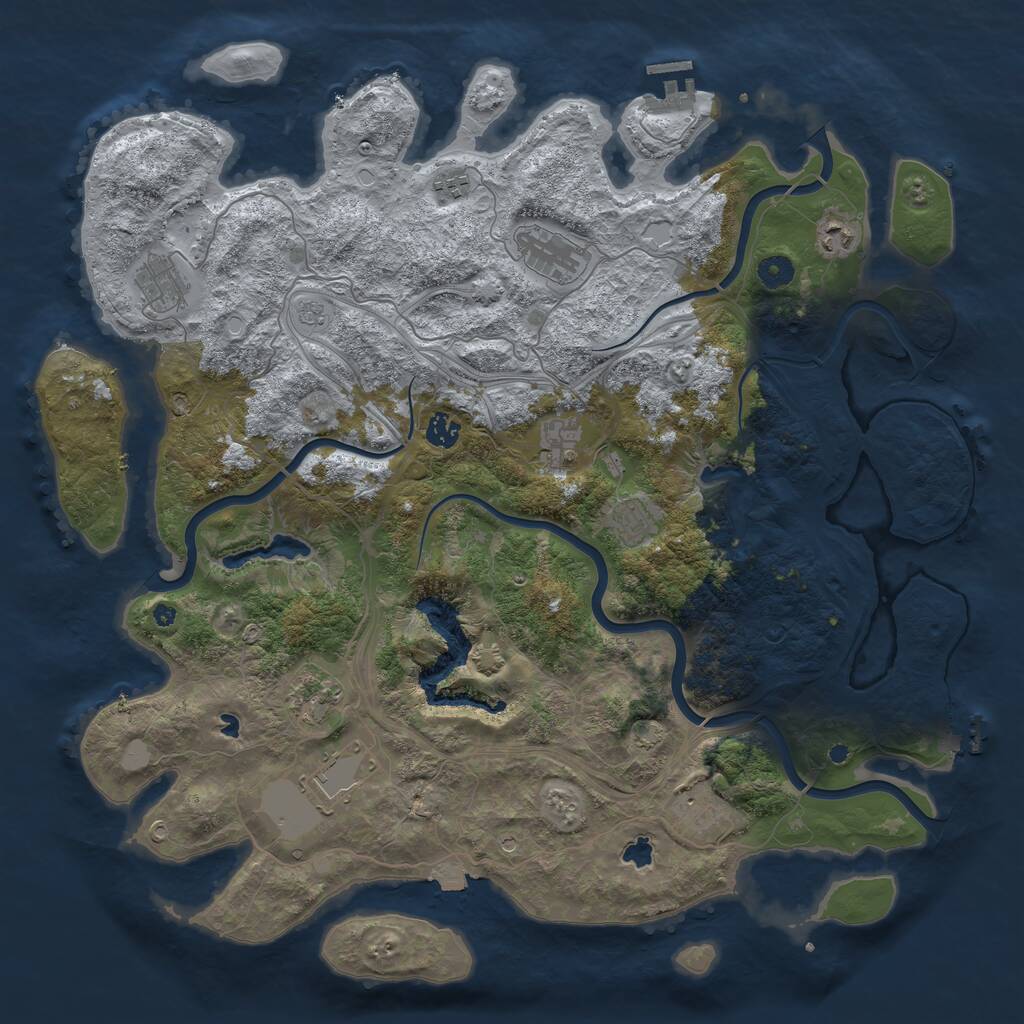 Rust Map: Procedural Map, Size: 4500, Seed: 963346604, 16 Monuments