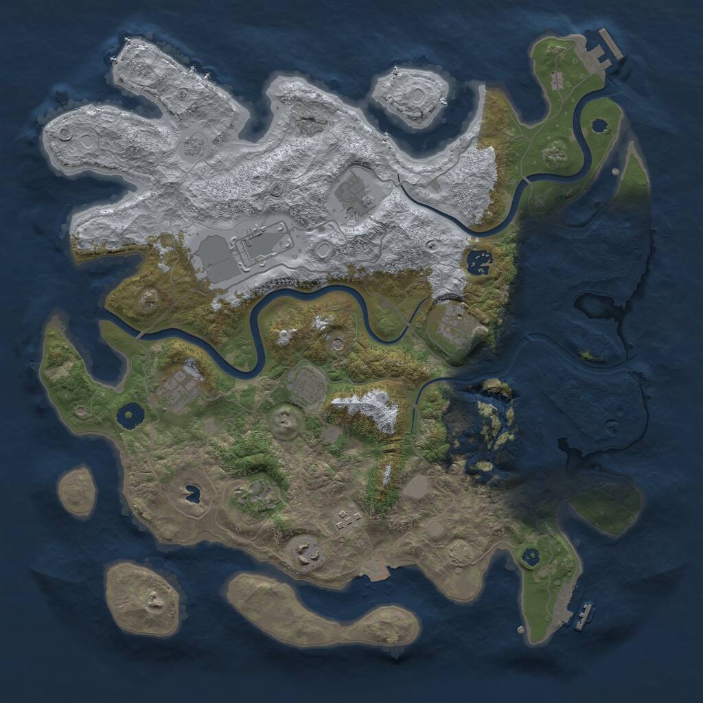 Rust Map: Procedural Map, Size: 4000, Seed: 1825525875, 15 Monuments