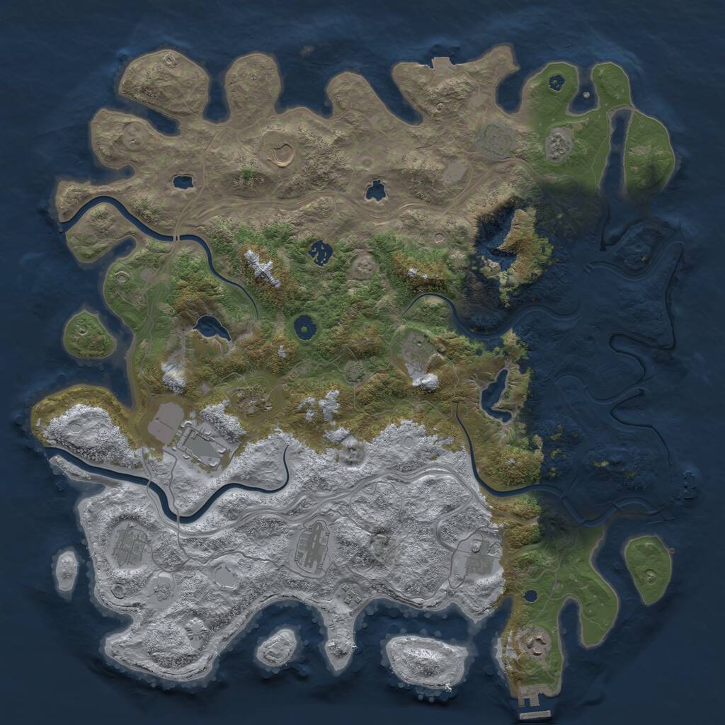 Rust Map: Procedural Map, Size: 4700, Seed: 722606606, 17 Monuments