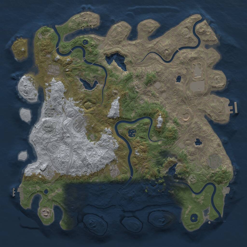 Rust Map: Procedural Map, Size: 4500, Seed: 933340138, 17 Monuments