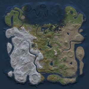Thumbnail Rust Map: Procedural Map, Size: 4500, Seed: 325740649, 17 Monuments