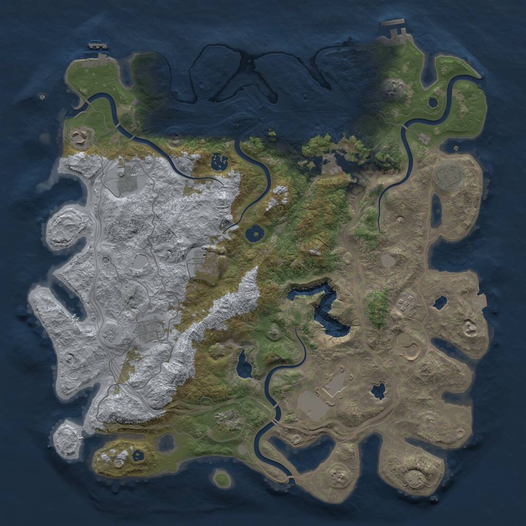 Rust Map: Procedural Map, Size: 4500, Seed: 189468080, 17 Monuments