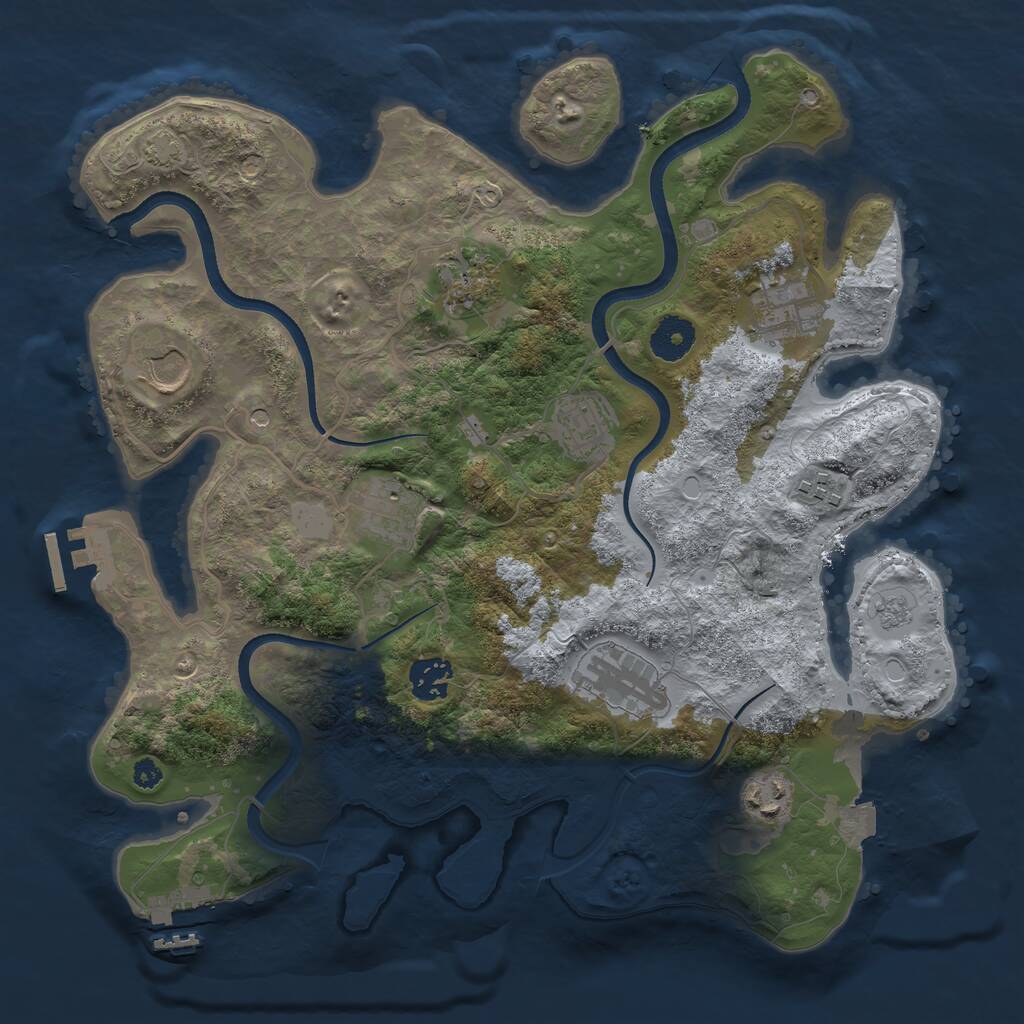 Rust Map: Procedural Map, Size: 3500, Seed: 292197204, 15 Monuments