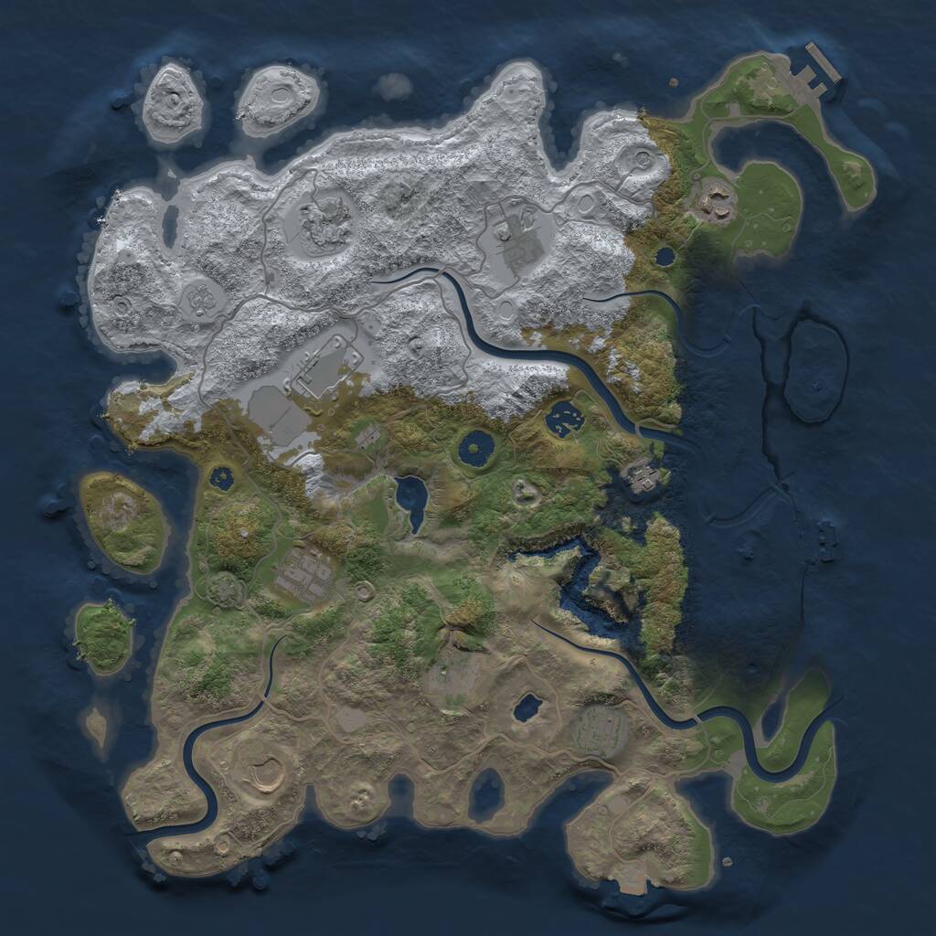 Rust Map: Procedural Map, Size: 4000, Seed: 245876548, 16 Monuments