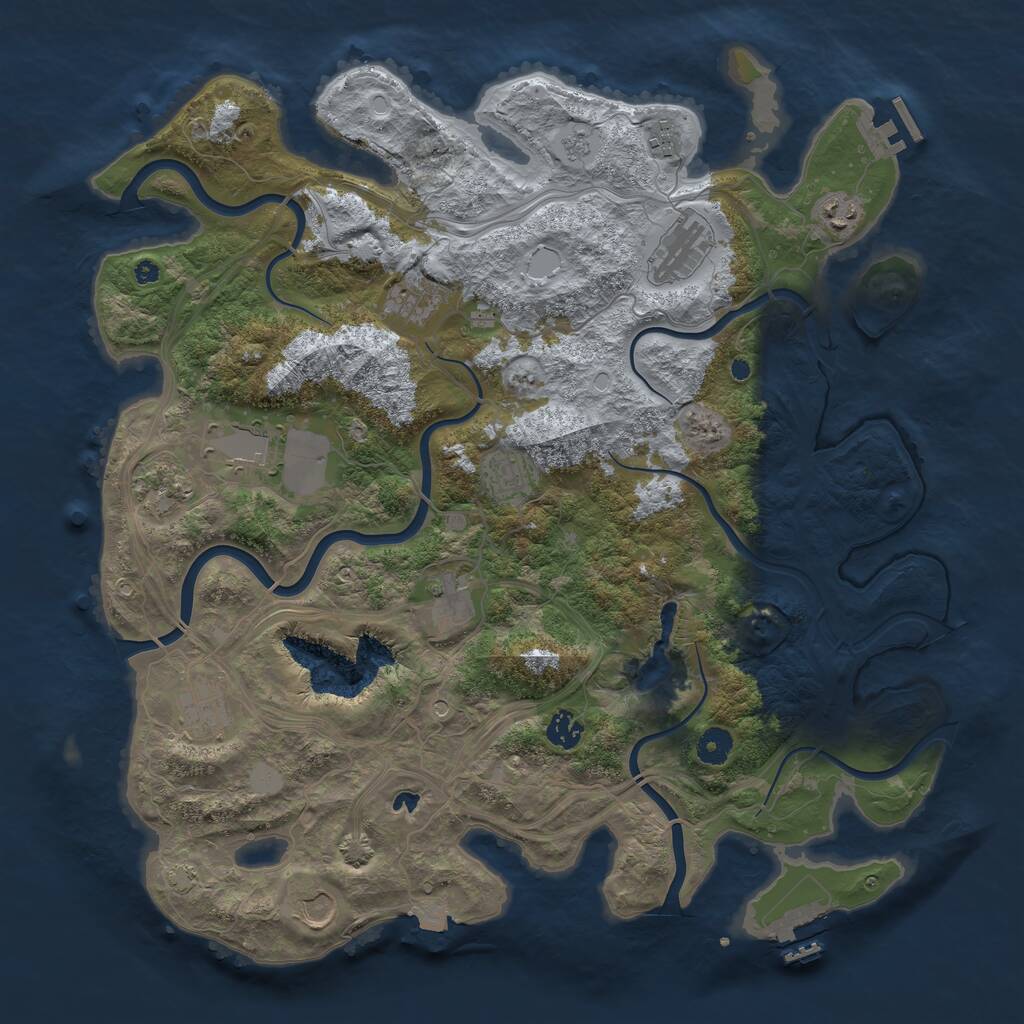 Rust Map: Procedural Map, Size: 4250, Seed: 1641734039, 17 Monuments
