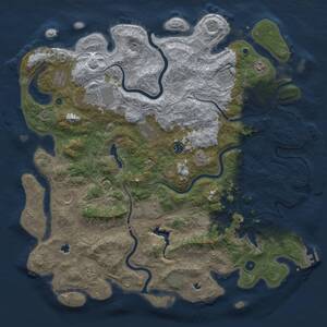 Thumbnail Rust Map: Procedural Map, Size: 4999, Seed: 107694850, 17 Monuments