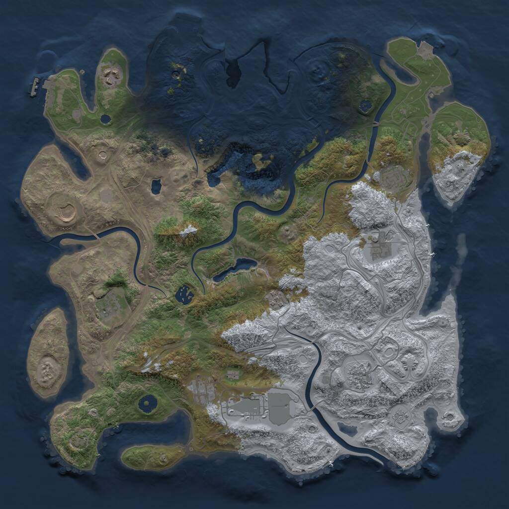 Rust Map: Procedural Map, Size: 4250, Seed: 2022879510, 16 Monuments