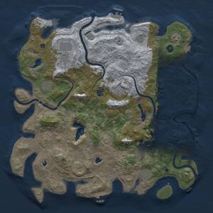 Thumbnail Rust Map: Procedural Map, Size: 4500, Seed: 529294473, 17 Monuments
