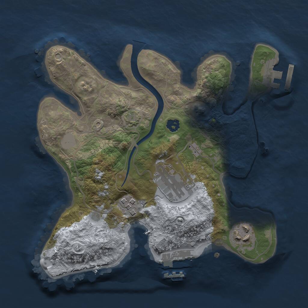 Rust Map: Procedural Map, Size: 2350, Seed: 1182151295, 7 Monuments