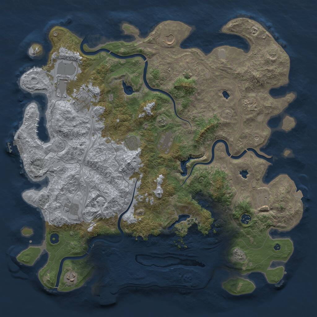 Rust Map: Procedural Map, Size: 4750, Seed: 922018028, 17 Monuments