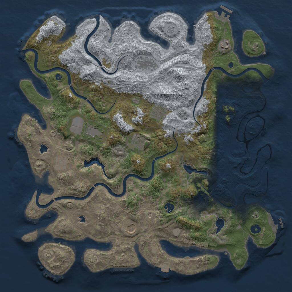 Rust Map: Procedural Map, Size: 4500, Seed: 2013080325, 15 Monuments