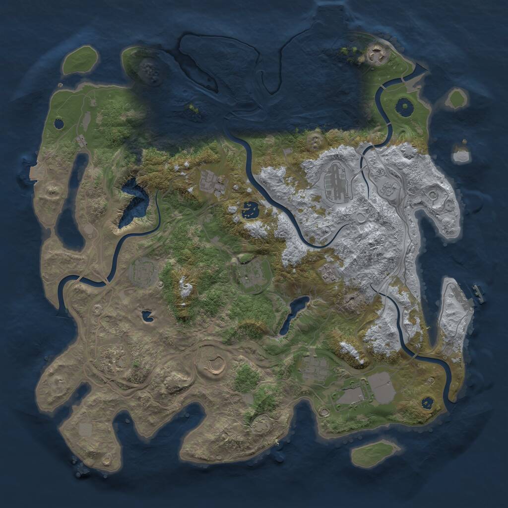 Rust Map: Procedural Map, Size: 4250, Seed: 555022208, 17 Monuments