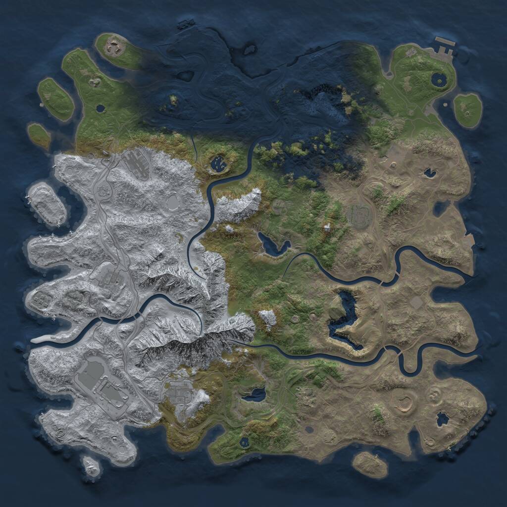 Rust Map: Procedural Map, Size: 5000, Seed: 264323223, 17 Monuments