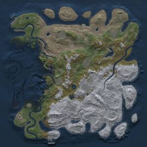 Thumbnail Rust Map: Procedural Map, Size: 4500, Seed: 300003849, 17 Monuments