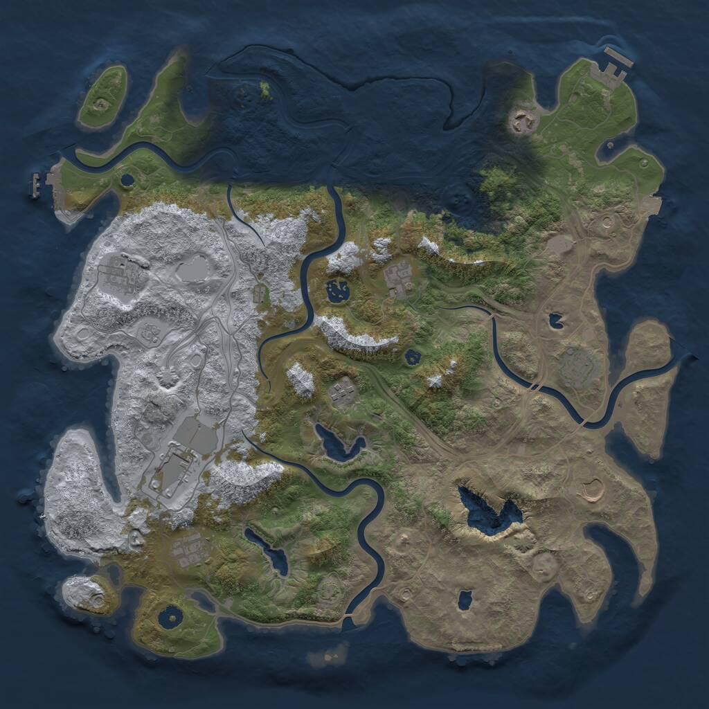 Rust Map: Procedural Map, Size: 4500, Seed: 325639741, 15 Monuments