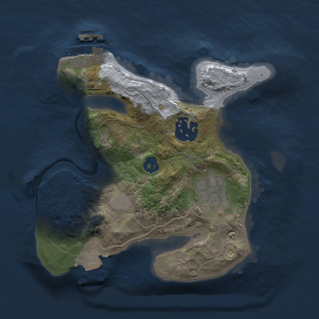 Rust Map: Procedural Map, Size: 2000, Seed: 45450721, 4 Monuments