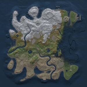 Thumbnail Rust Map: Procedural Map, Size: 3500, Seed: 1265441899, 13 Monuments