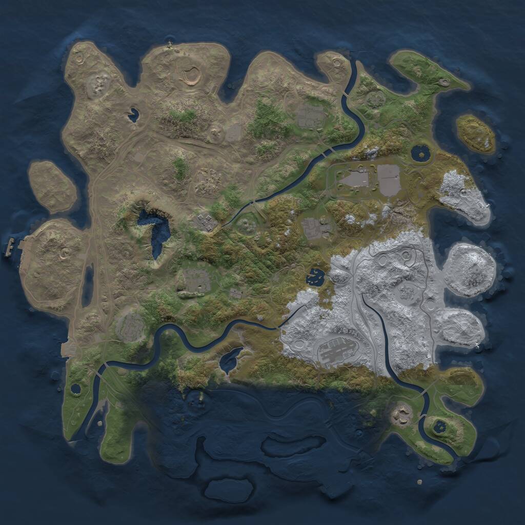 Rust Map: Procedural Map, Size: 4250, Seed: 1862995036, 17 Monuments