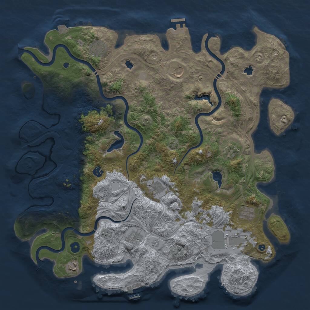 Rust Map: Procedural Map, Size: 4500, Seed: 908286353, 16 Monuments