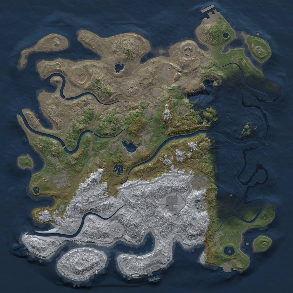 Rust Map: Procedural Map, Size: 4250, Seed: 405516593, 14 Monuments