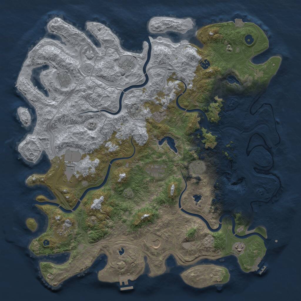 Rust Map: Procedural Map, Size: 4800, Seed: 1418612159, 17 Monuments