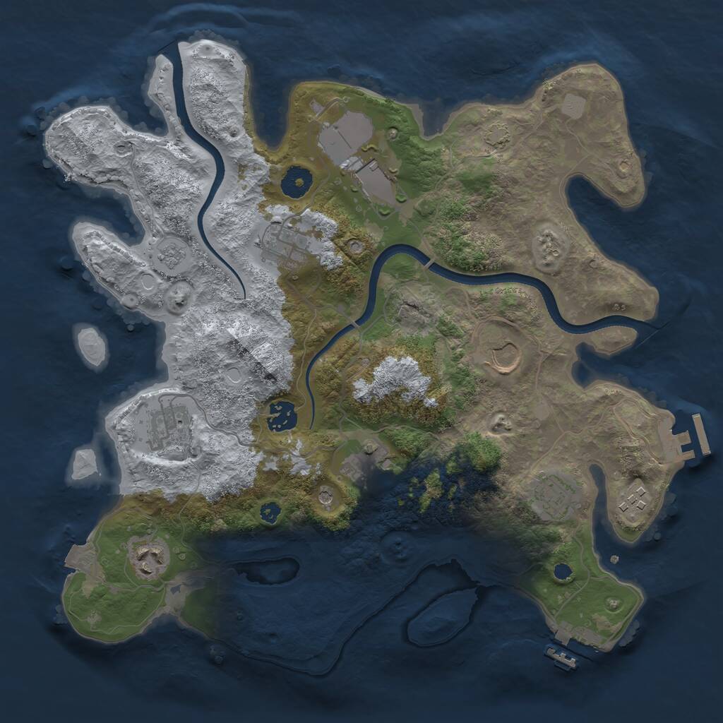 Rust Map: Procedural Map, Size: 3500, Seed: 165455677, 15 Monuments