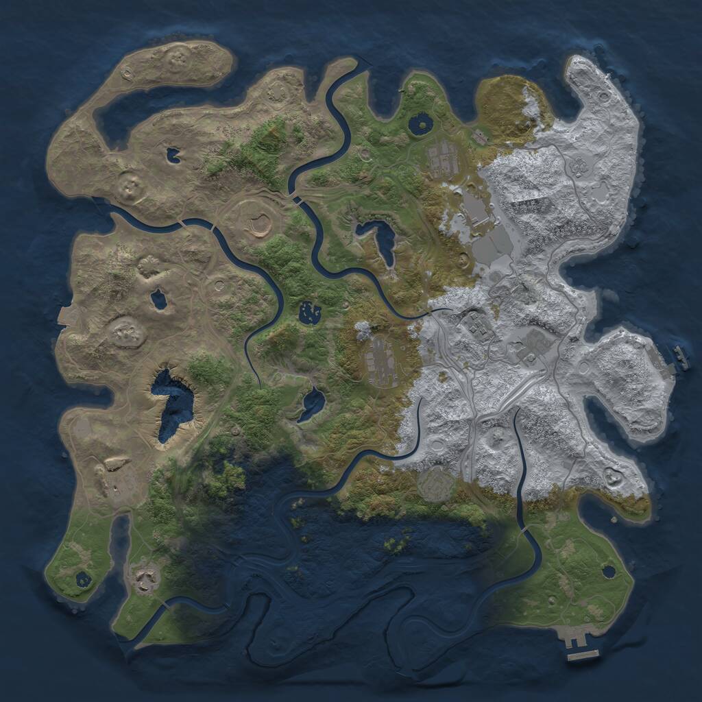 Rust Map: Procedural Map, Size: 4500, Seed: 221019586, 16 Monuments