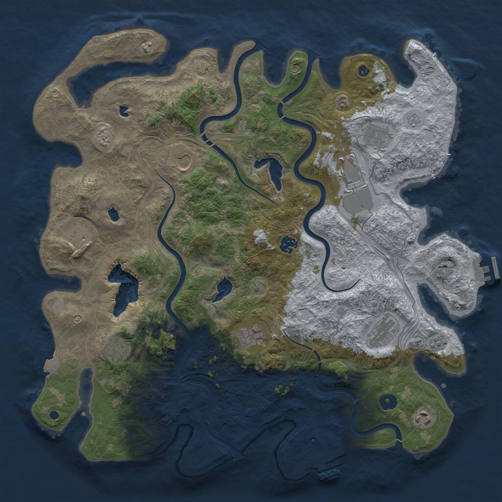 Rust Map: Procedural Map, Size: 4500, Seed: 221019586, 16 Monuments
