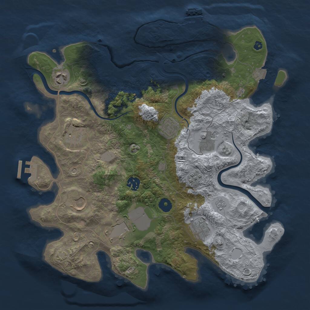 Rust Map: Procedural Map, Size: 3500, Seed: 20692069, 15 Monuments