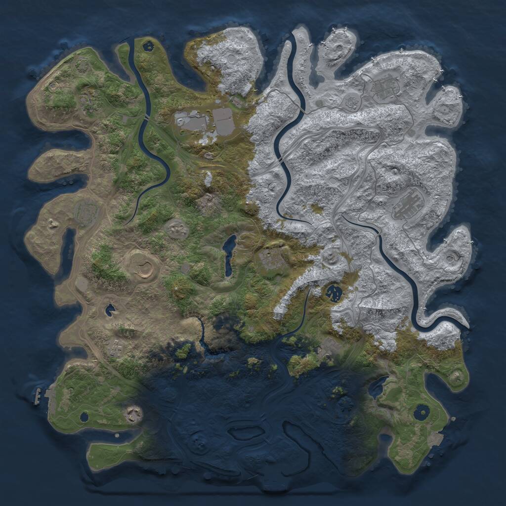 Rust Map: Procedural Map, Size: 4700, Seed: 763941145, 17 Monuments