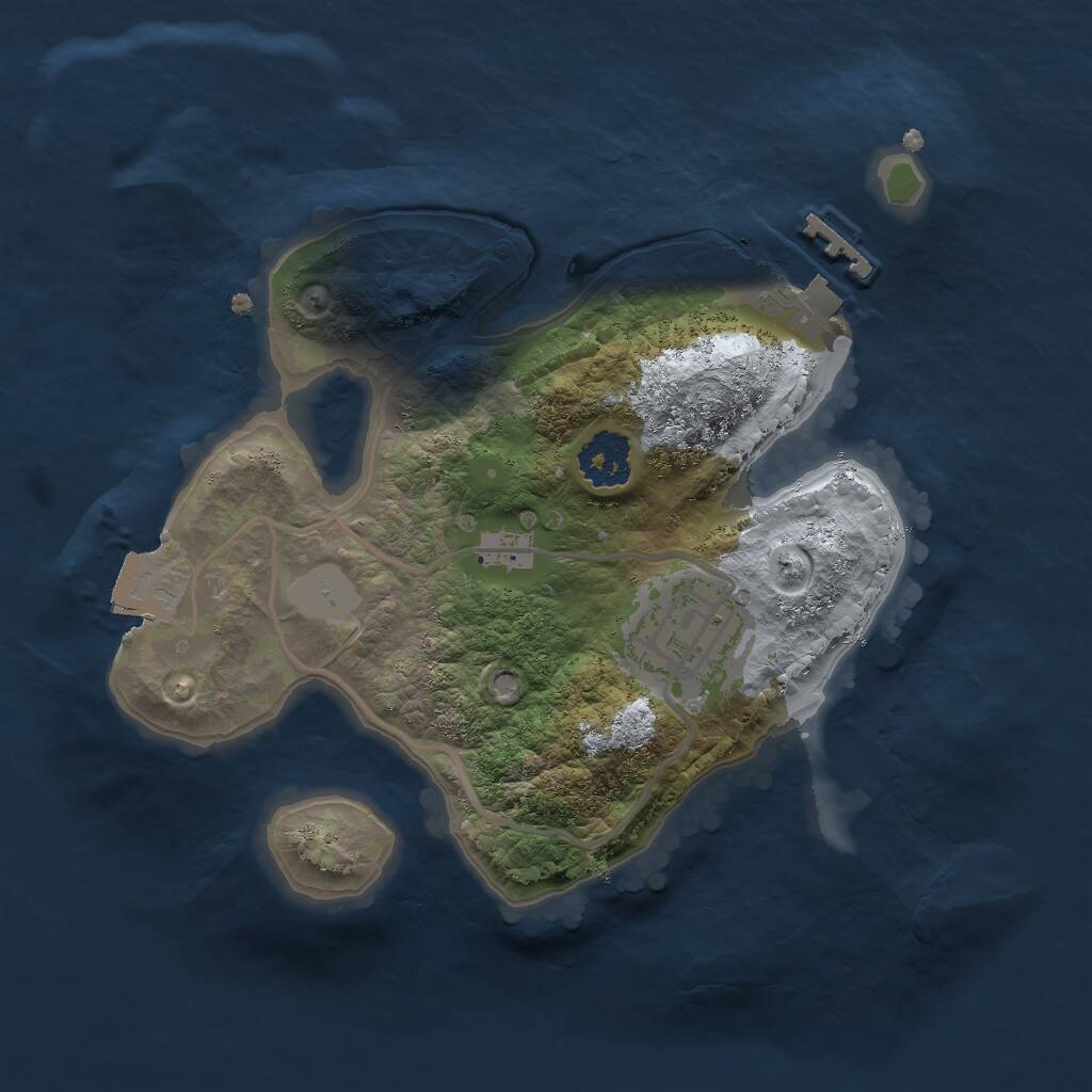 Rust Map: Procedural Map, Size: 2000, Seed: 499218719, 3 Monuments