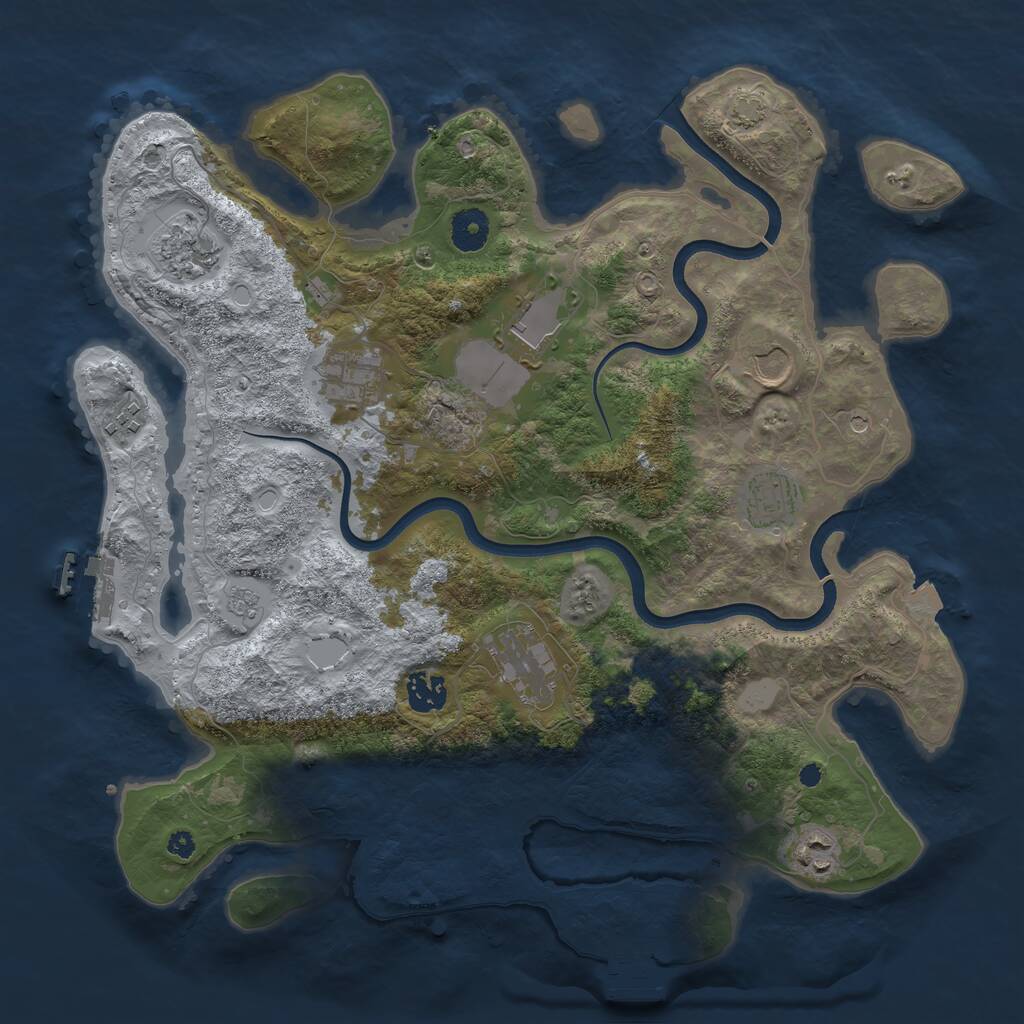 Rust Map: Procedural Map, Size: 3750, Seed: 682554620, 15 Monuments