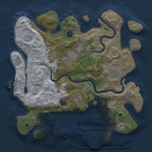 Thumbnail Rust Map: Procedural Map, Size: 3750, Seed: 682554620, 15 Monuments