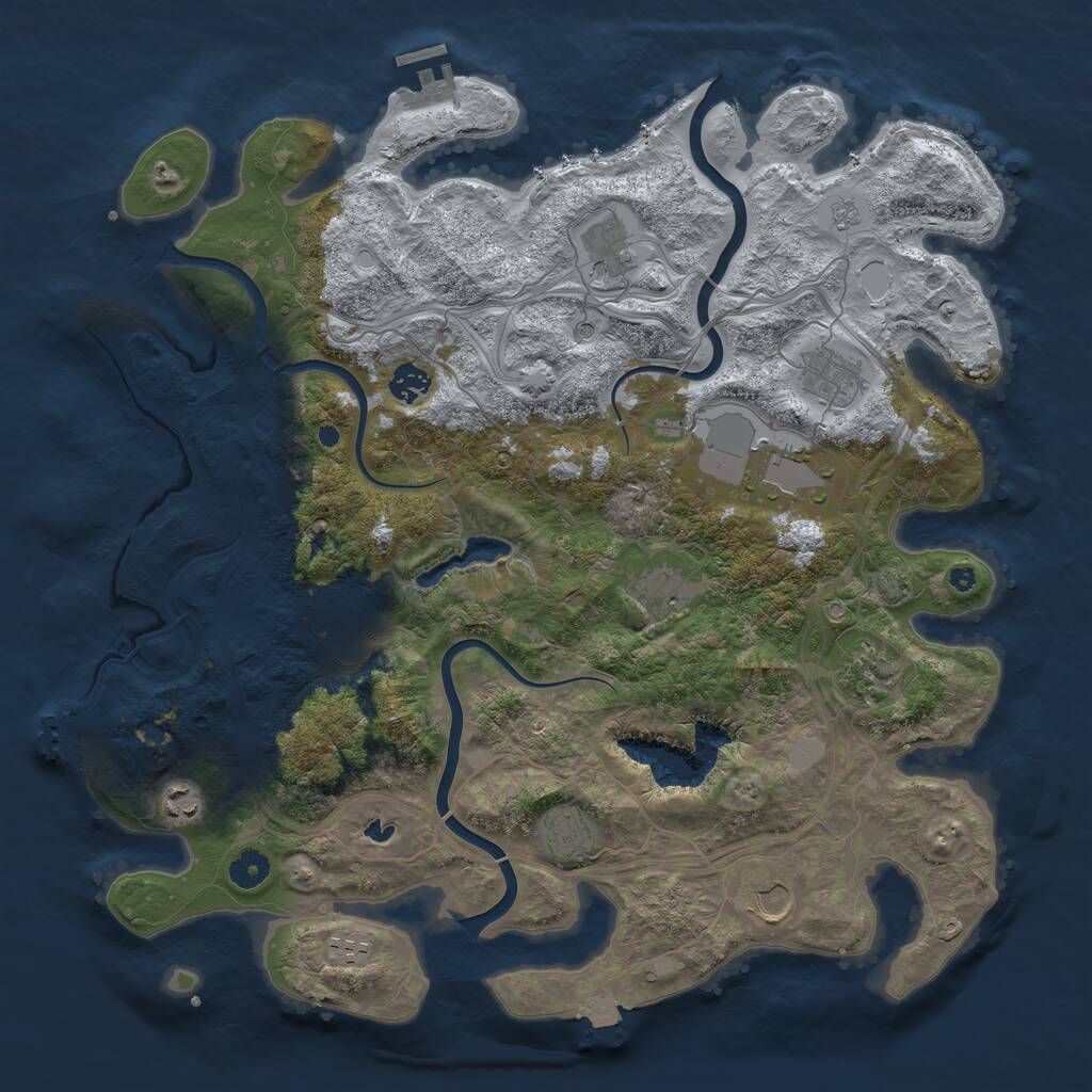 Rust Map: Procedural Map, Size: 4250, Seed: 1144768750, 17 Monuments