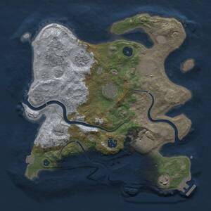 Thumbnail Rust Map: Procedural Map, Size: 3200, Seed: 1596558963, 13 Monuments